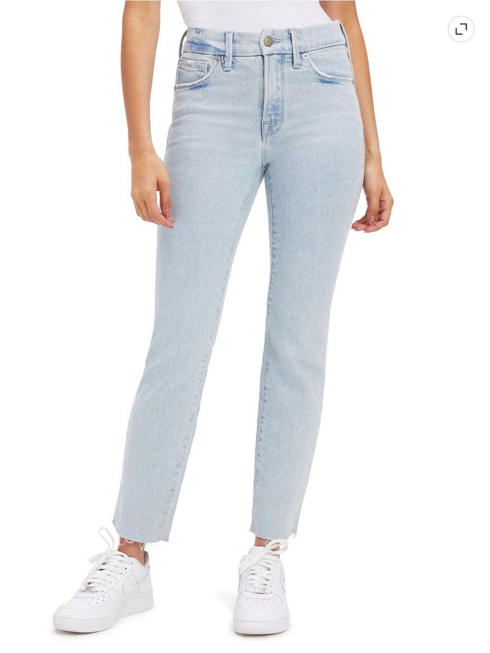 NWT Good American Light Blue High-Rise Ankle Jeans (12/31)